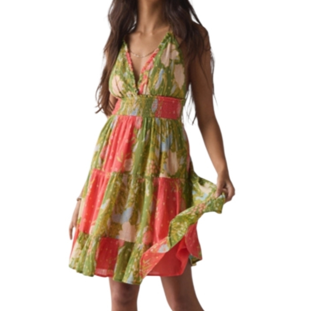 Kimchi Blue Phoebe Cotton Open-Back Halter Knee Length Dress